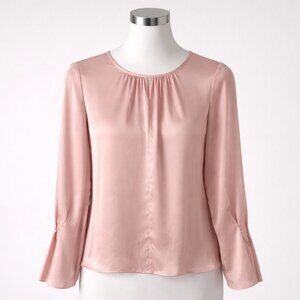 Vintage 90s Y2K Ports Pink Satin Blouse